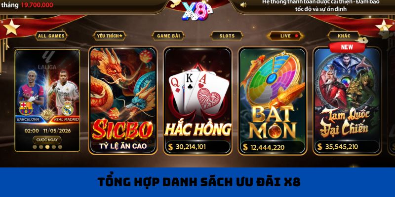 Tổng hợp danh sách ưu đãi X8